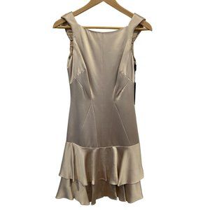 NWT Rose Gold Satin Mini Karen Millen Dress